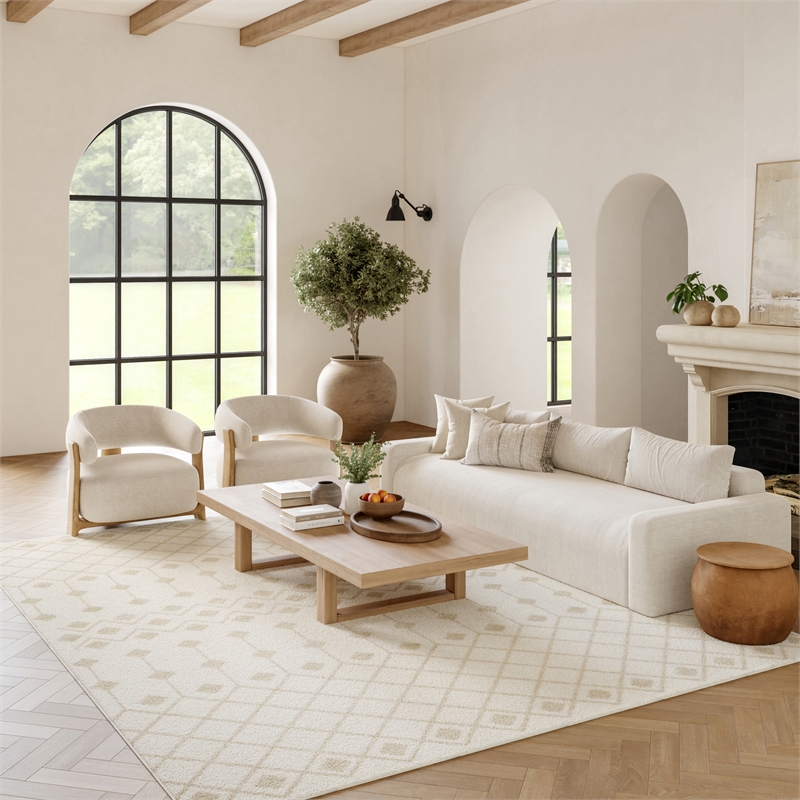 Nourison Home Grafix 9' x 12' Fabric Ivory Beige Area Rug