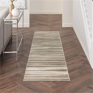 Nourison Home Jubilant 6' Runner Fabric Green Ivory Area Rug