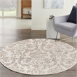 Nourison Home Jubilant 5' x Round Fabric Ivory Beige Area Rug