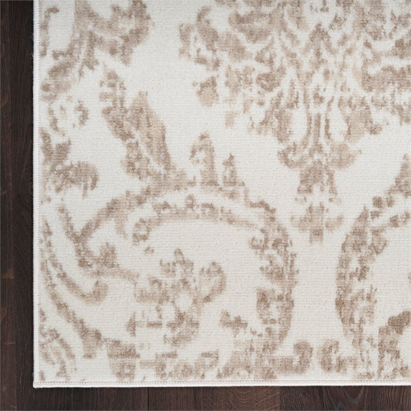 Nourison Home Jubilant 6' x 9' Fabric Ivory Beige Area Rug