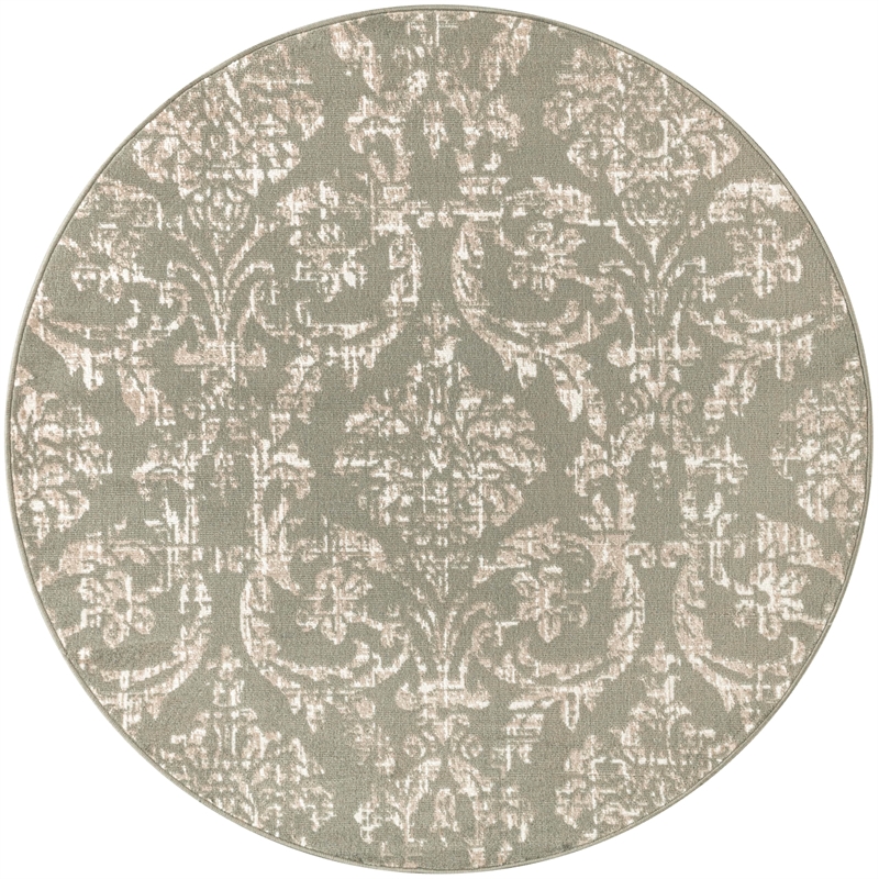 nourison home jubilant 5' x round fabric olive area rug