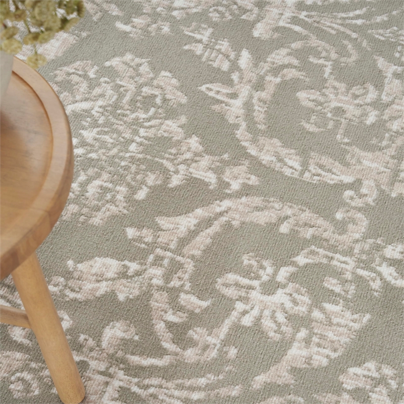 nourison home jubilant 5' x round fabric olive area rug