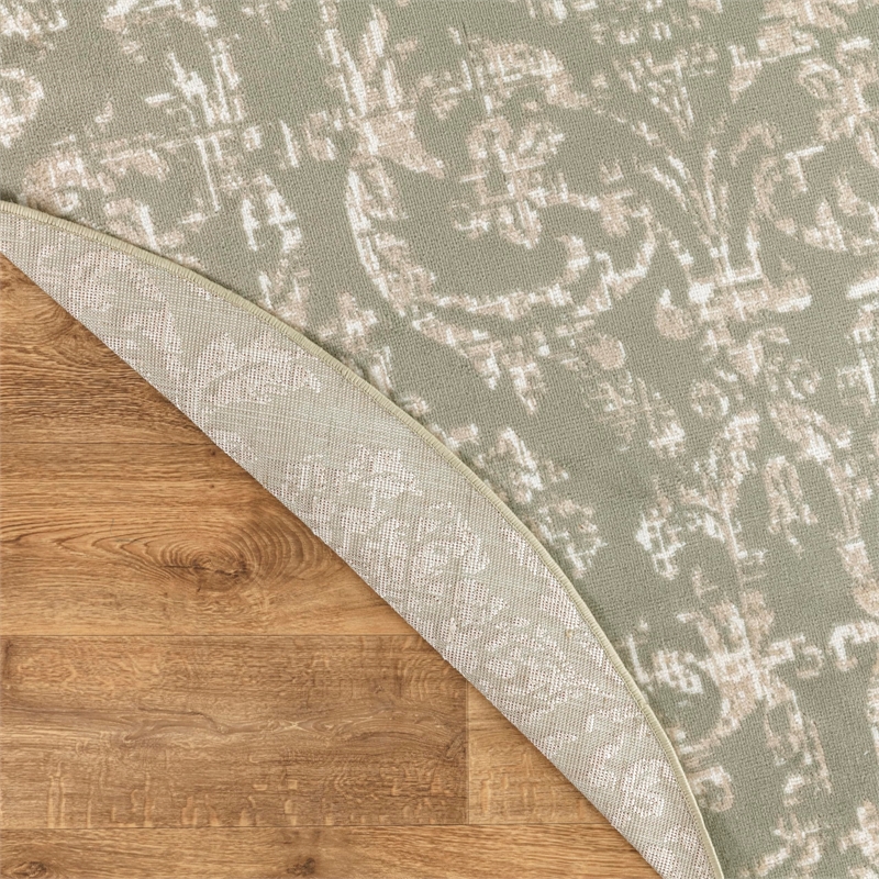 nourison home jubilant 5' x round fabric olive area rug