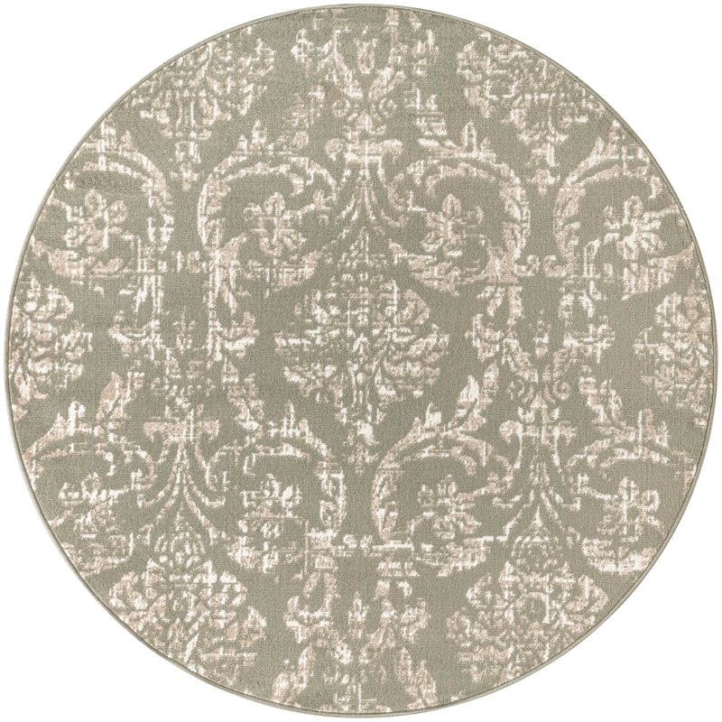 Nourison Home Jubilant 8' x Round Fabric Olive Area Rug