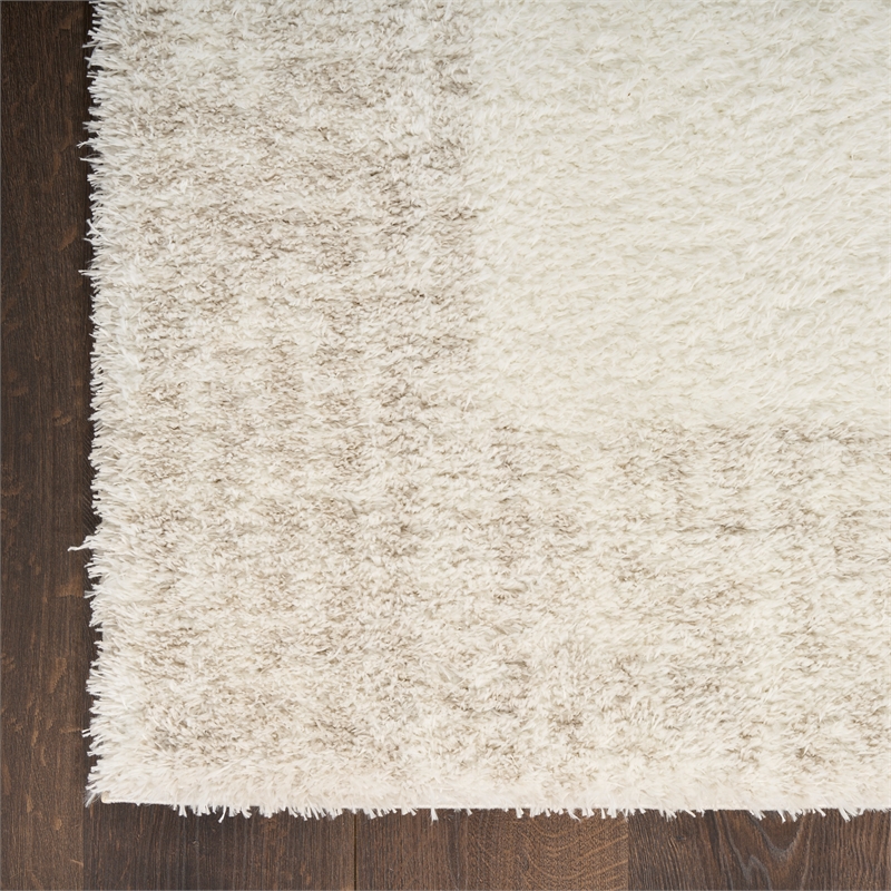 Nourison Home Pacific Shag 5' x 7' Polyester Ivory Beige Area Rug