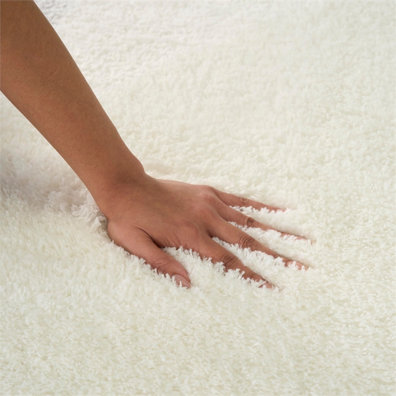 nourison home pacific shag 5' x 7' polyester ivory black area rug