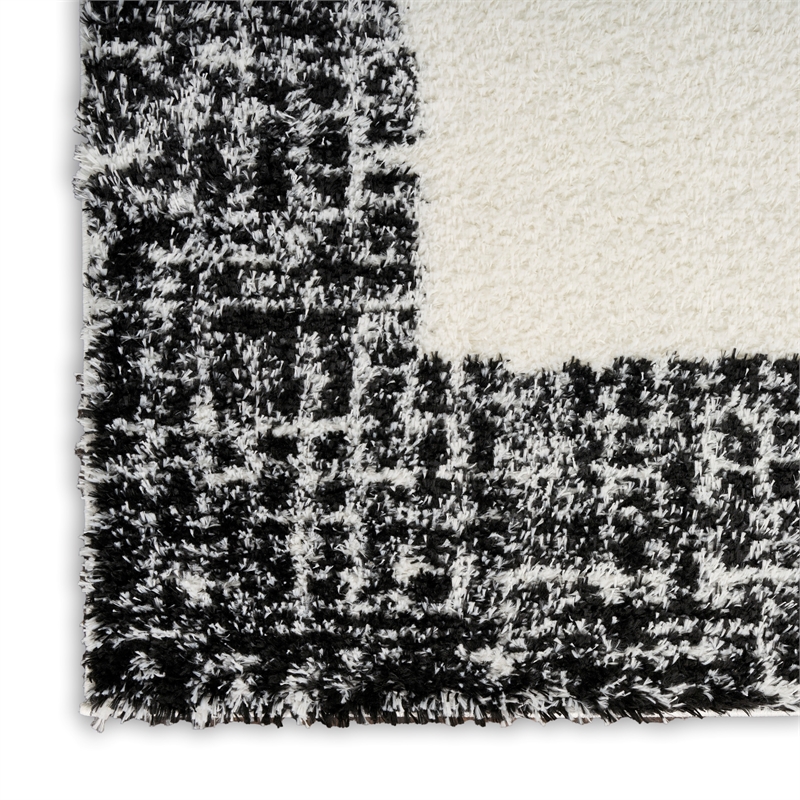 Nourison Home Pacific Shag 8' x 10' Polyester Ivory Black Area Rug