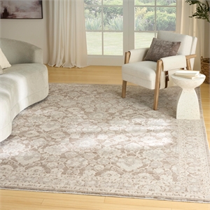 Nourison Home Outlines 8' x 10' Polyester Ivory Mocha Area Rug