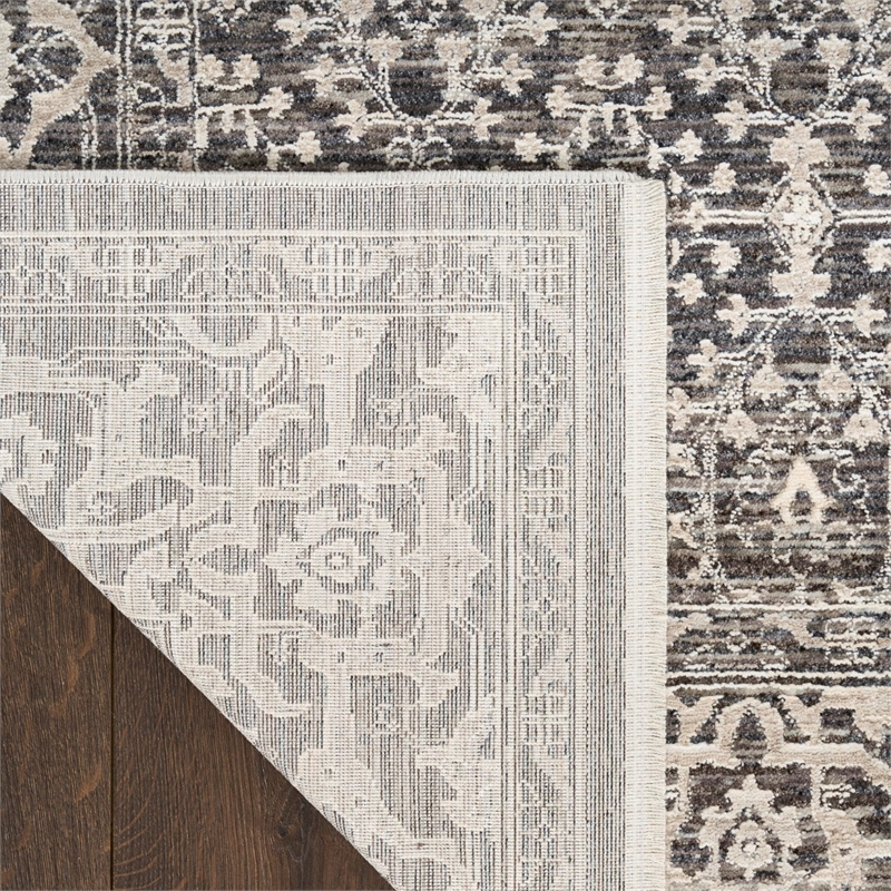 Nourison Home Outlines 9' x 12' Polyester Charcaol Ivory Area Rug