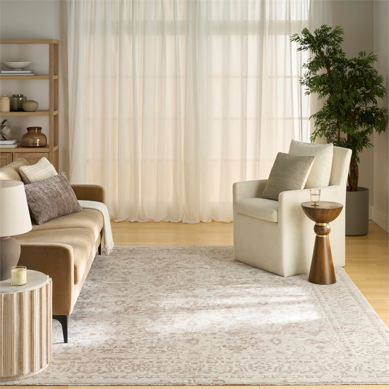 Nourison Home Outlines 8' x 10' Polyester Ivory Grey Area Rug