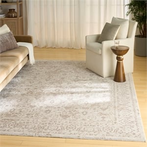 Nourison Home Outlines 9' x 12' Polyester Ivory Grey Area Rug