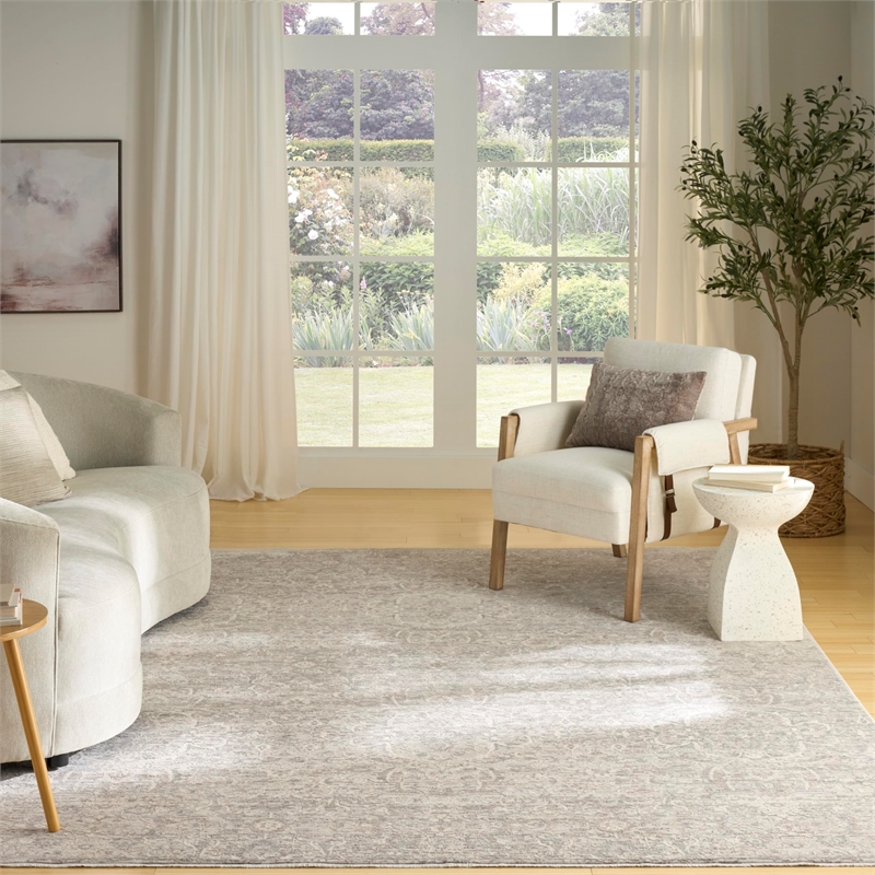 Nourison Home Outlines 9' x 12' Polyester Grey Area Rug