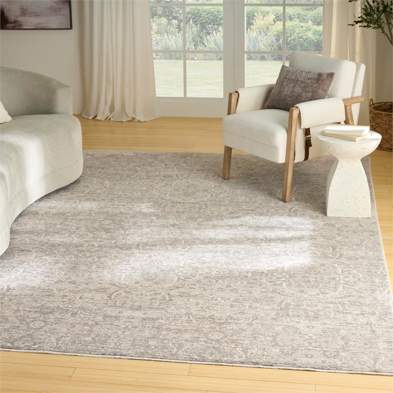 Nourison Home Outlines 9' x 12' Polyester Grey Area Rug