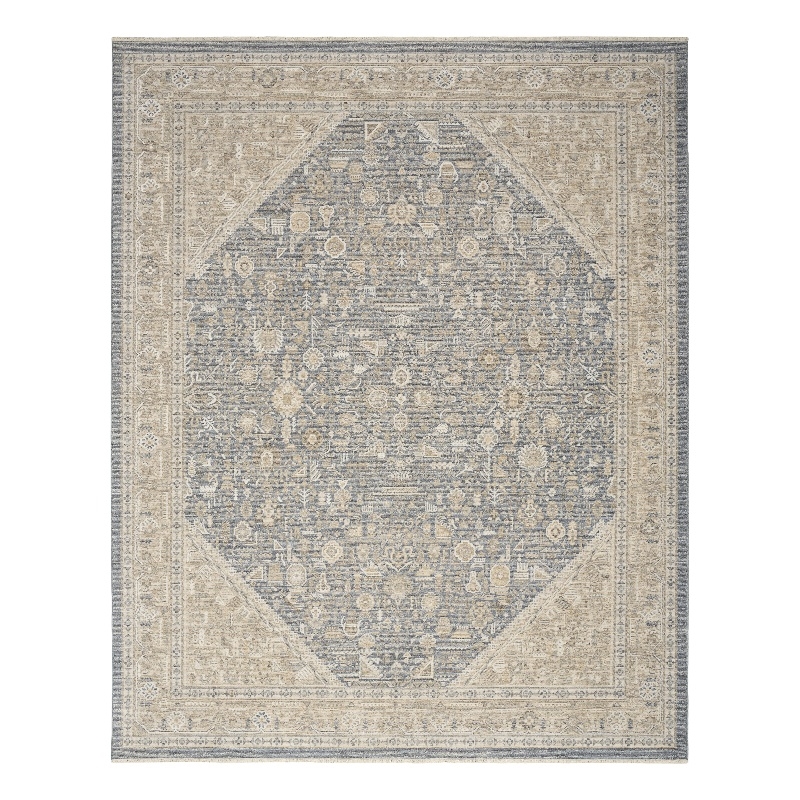 Nourison Home Harbor 5' x 8' Polyester Ivory Blue Area Rug