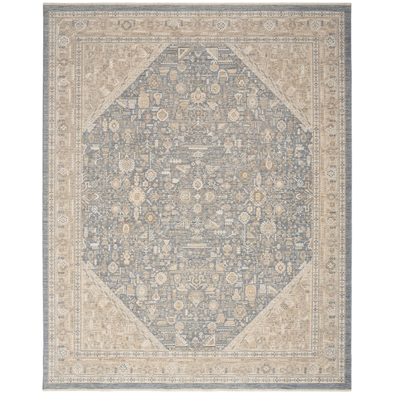 Nourison Home Harbor 8' x 10' Polyester Ivory Blue Area Rug