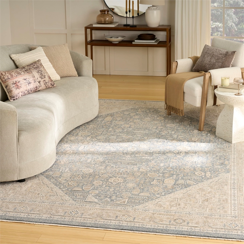 Nourison Home Harbor 8' x 10' Polyester Ivory Blue Area Rug