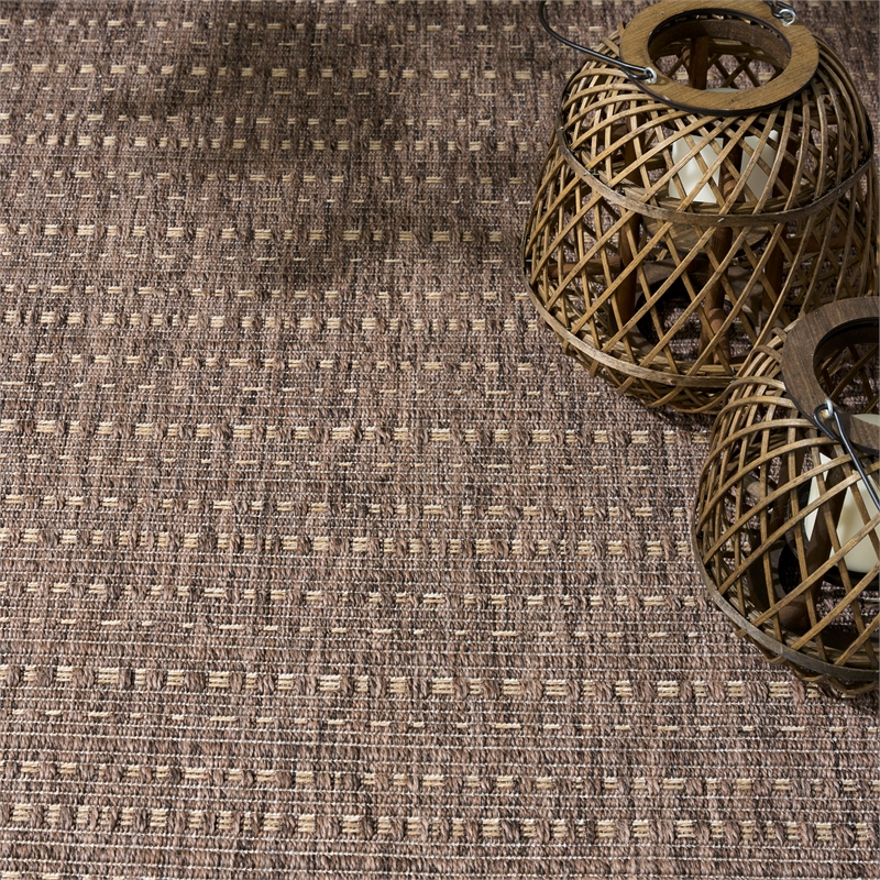 Nourison Home Tulum 5' x 7' Fabric Brown Area Rug
