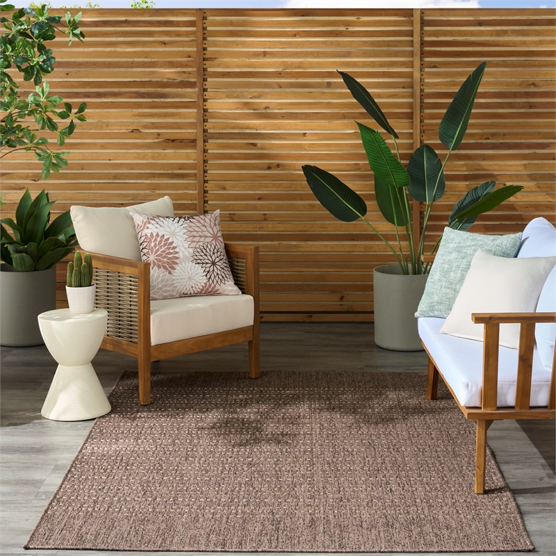 Nourison Home Tulum 5' x 7' Fabric Brown Area Rug