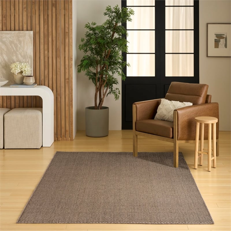 Nourison Home Tulum 5' x 7' Fabric Brown Area Rug