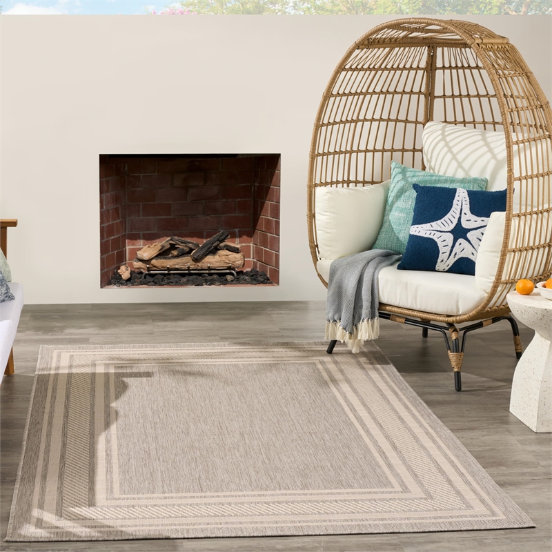 nourison home horizon 6' x 9' fabric grey area rug