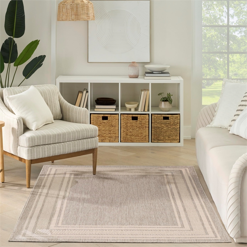 nourison home horizon 6' x 9' fabric grey area rug