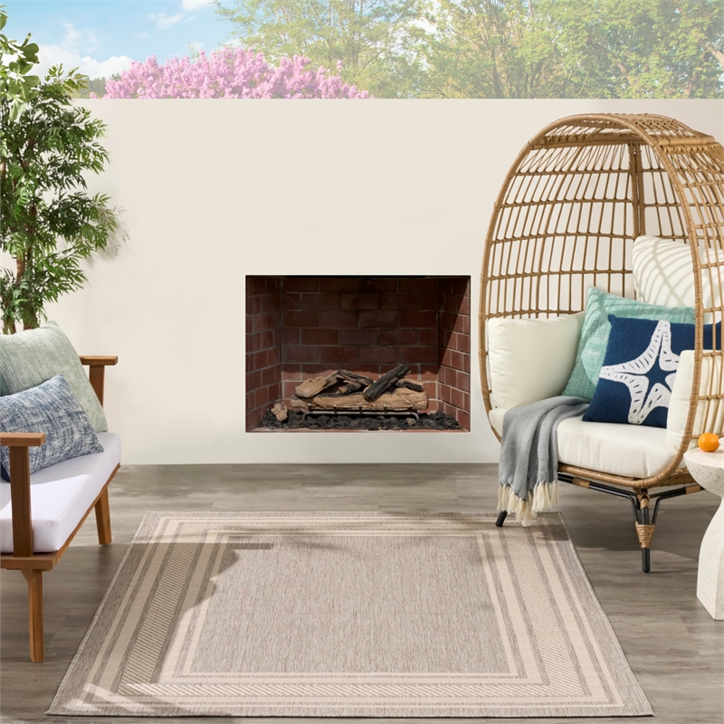 nourison home horizon 6' x 9' fabric grey area rug