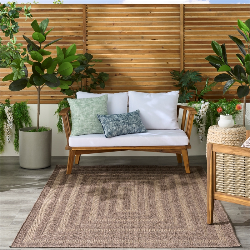 Nourison Home Tulum 5' x 7' Fabric Brown Area Rug