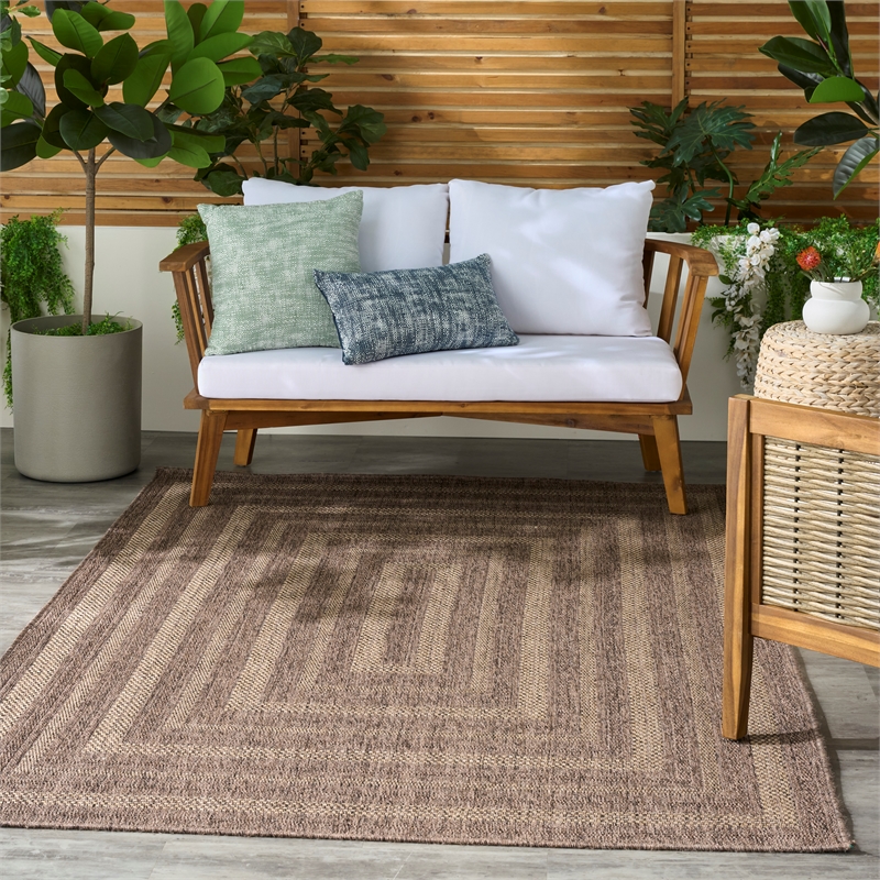 Nourison Home Tulum 5' x 7' Fabric Brown Area Rug
