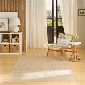 Nourison Home Tulum 4' x 6' Fabric Cream Area Rug