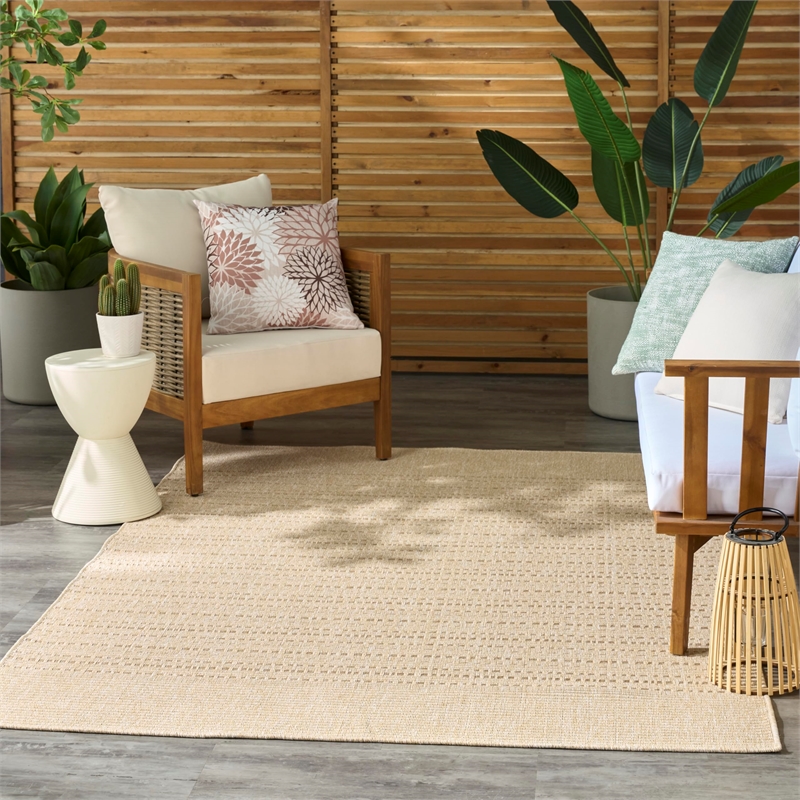 Nourison Home Tulum 4' x 6' Fabric Cream Area Rug