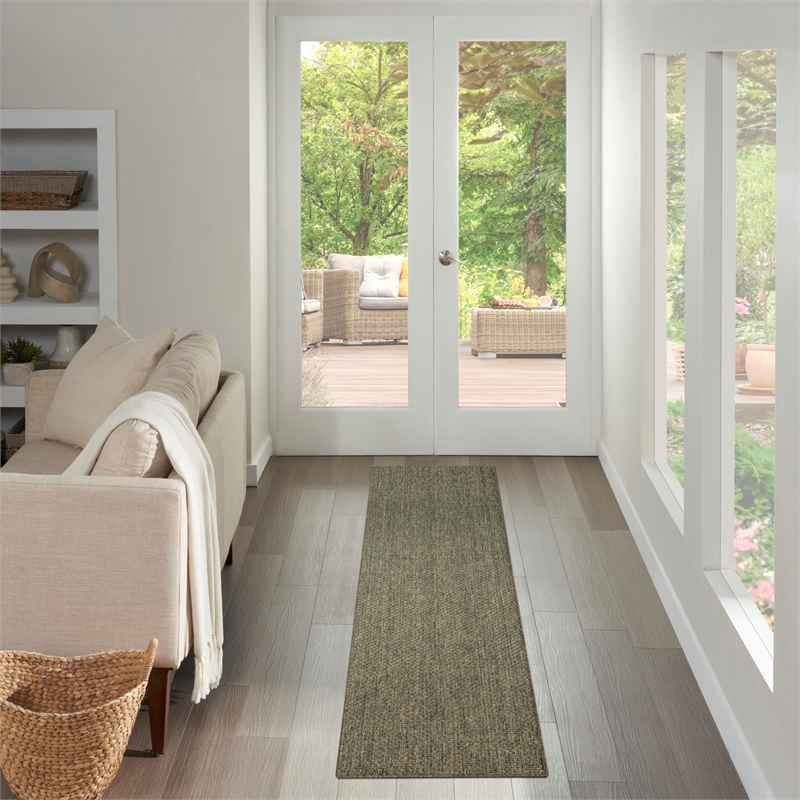 Nourison Home Tulum 3' x 5' Fabric Olive Area Rug
