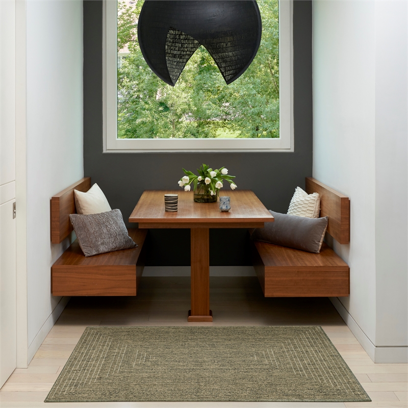 Nourison Home Tulum 3' x 5' Fabric Olive Area Rug