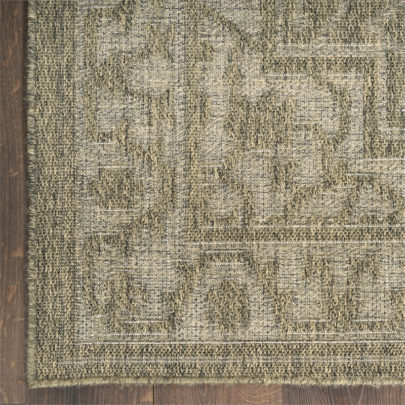 Nourison Home Tulum 3' x 5' Fabric Olive Area Rug