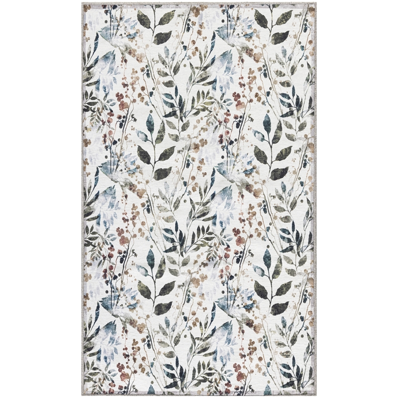 Nourison Home Nourison Washables 2' x 3' Polyester Ivory Multicolor Area Rug