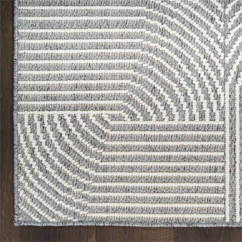 Nourison Home Textured Home 8' x 10' Polyester Charcoal Ivory Area Rug