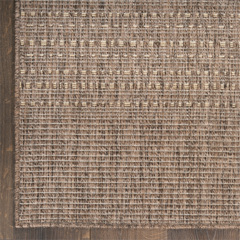 Nourison Home Tulum 6' Runner Fabric Brown Area Rug