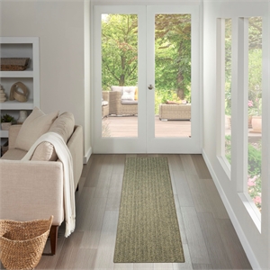 Nourison Home Tulum 4' x 6' Fabric Olive Area Rug