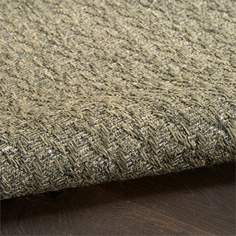 Nourison Home Tulum 4' x 6' Fabric Olive Area Rug