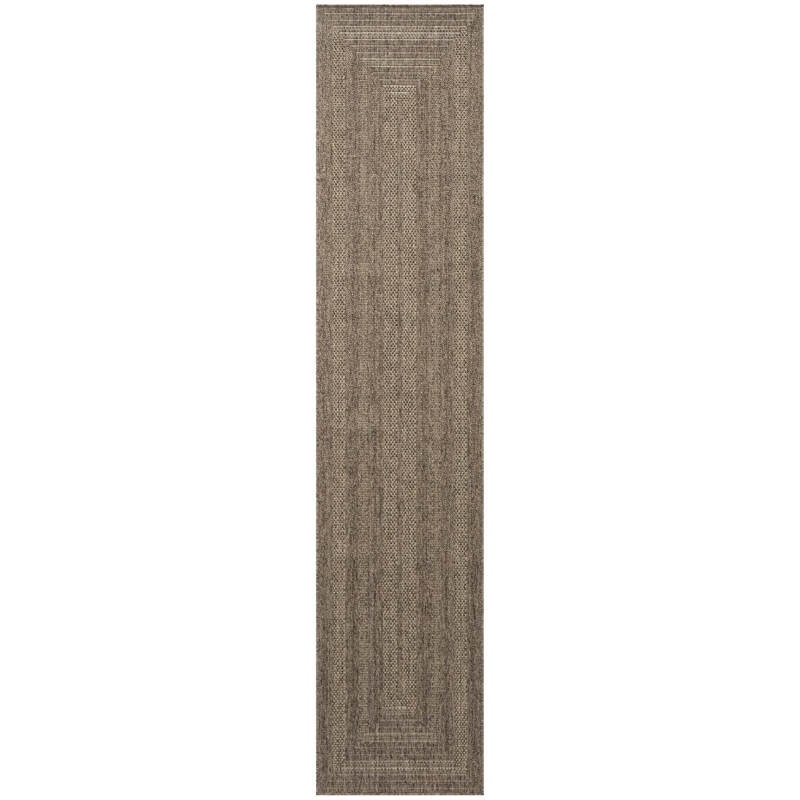 Nourison Home Tulum 6' Runner Fabric Brown Area Rug