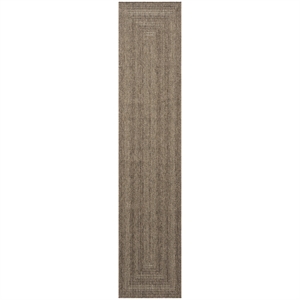Nourison Home Tulum 6' Runner Fabric Brown Area Rug