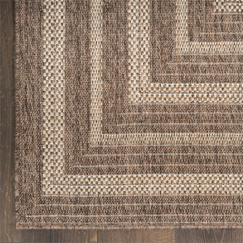 Nourison Home Tulum 6' Runner Fabric Brown Area Rug