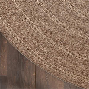 Nourison Home Tulum 8' x Round Fabric Brown Area Rug