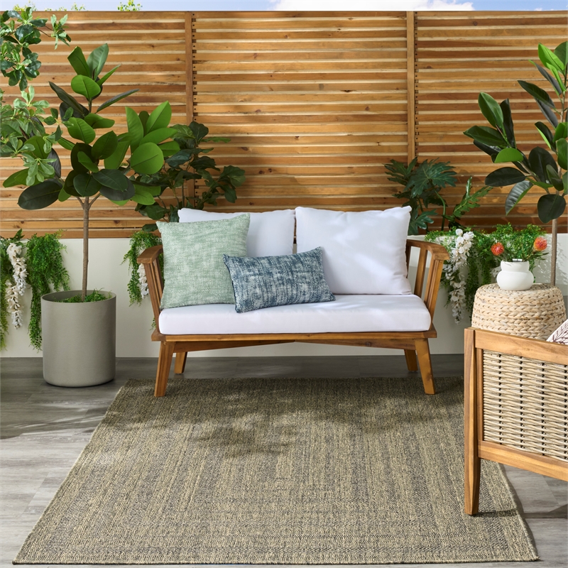 Nourison Home Tulum 4' x 6' Fabric Olive Area Rug