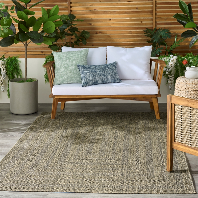 Nourison Home Tulum 4' x 6' Fabric Olive Area Rug