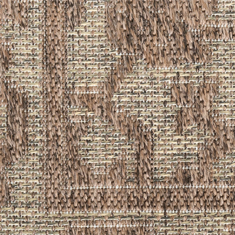 Nourison Home Tulum 6' Runner Fabric Brown Area Rug