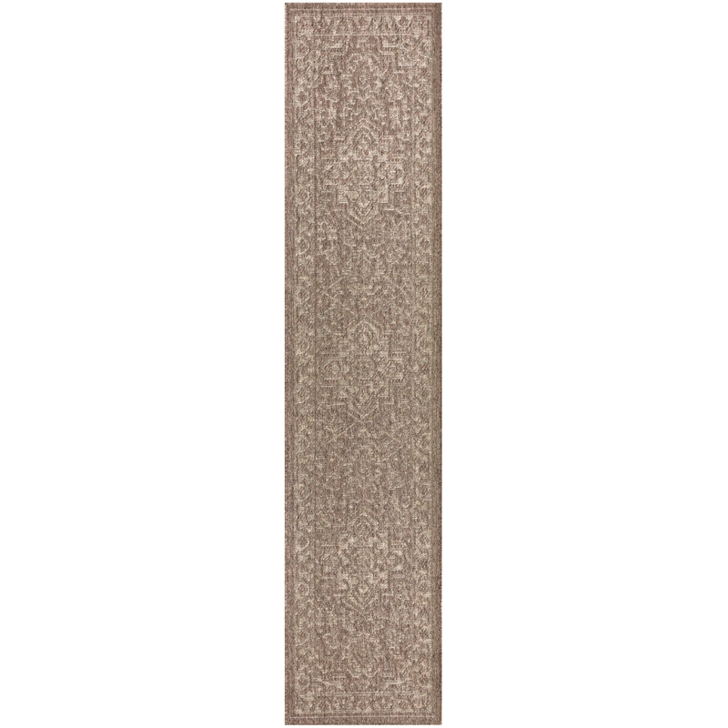 Nourison Home Tulum 6' Runner Fabric Brown Area Rug