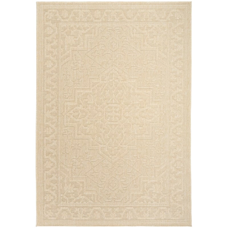 Nourison Home Tulum 4' x 6' Fabric Cream Area Rug