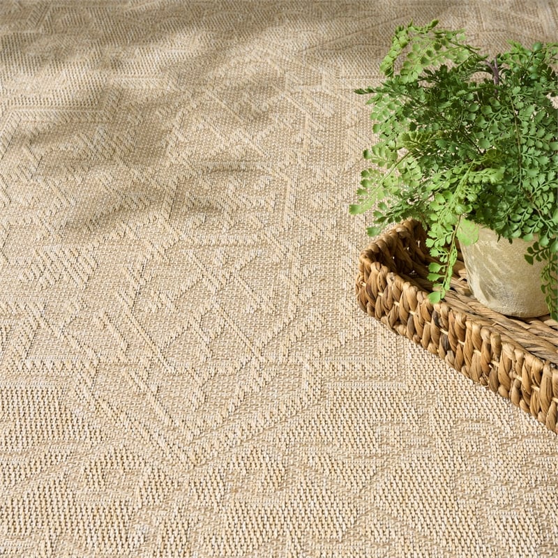 Nourison Home Tulum 4' x 6' Fabric Cream Area Rug