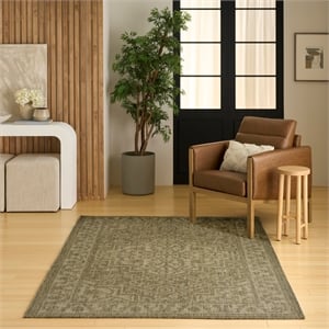 Nourison Home Tulum 4' x 6' Fabric Olive Area Rug