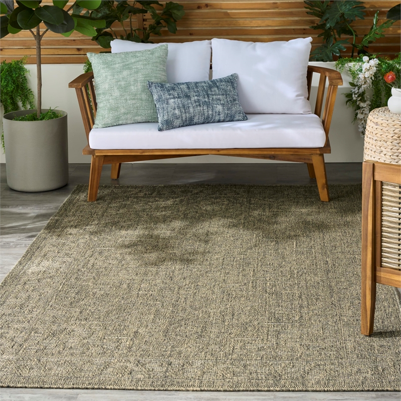 Nourison Home Tulum 4' x 6' Fabric Olive Area Rug
